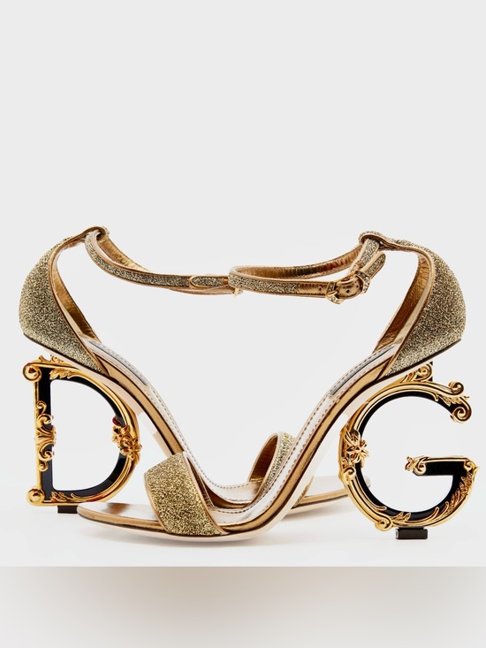 Dolce & Gabbana Shoes - Dolce & Gabbana Bette Gold Lurex Sculptural Heel Sandals Size 40 Runway Luxury